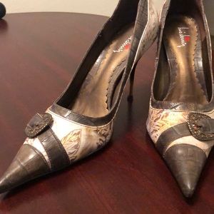 Brown and cream stilettos